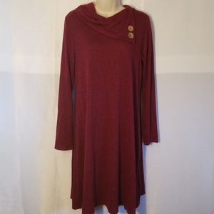 Love Kuza Hacci Button Collar Shift Dress Sz M